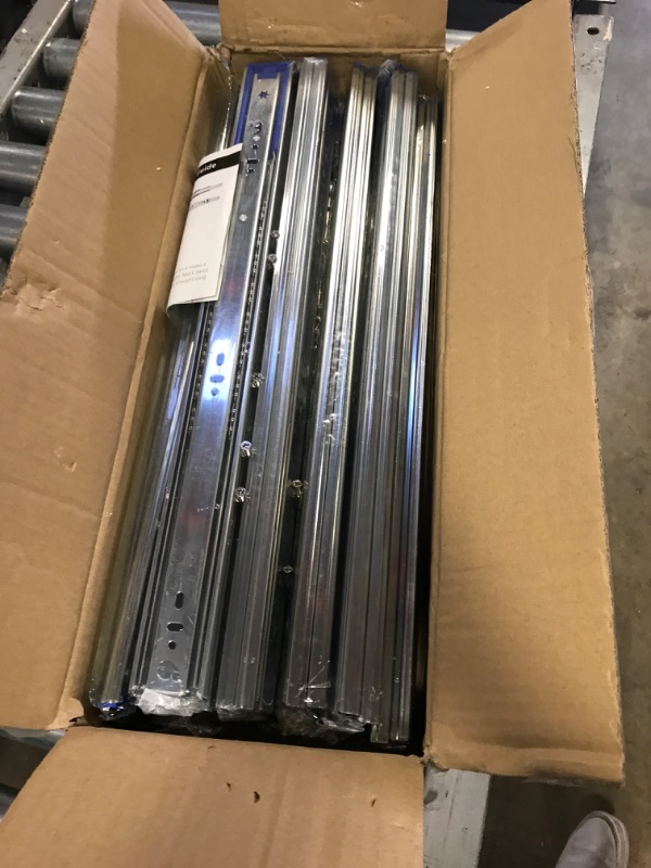 Photo 2 of 10 Pairs of 20 Inch Hardware 3-Section Soft Close Full Extension Ball Bearing Side Mount Drawer Slides,100 LB Capacity Drawer Slide 20 Inch-10 pairs