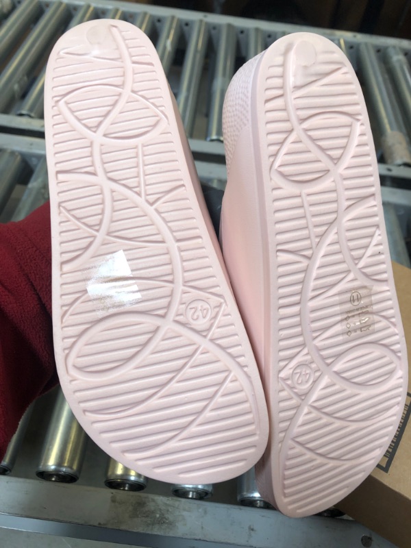Photo 1 of  Women's Slides-Sandals Double Buckle Slip on-Summer-Slippers Adjustable EVA-Sandals Waterproof Swim Pool Bath Shower Shoes for Women Comfortable Non Slip, SIZE 11 