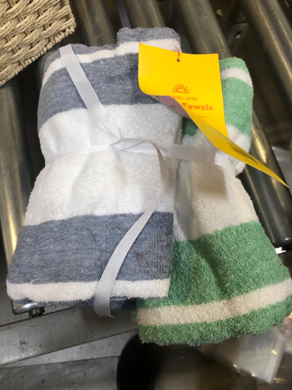 Photo 1 of 2pc Striped Travel Size Beach Towel Bundle - Sun Squad™