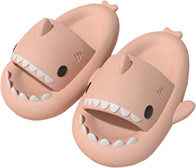 Photo 1 of  Cute Cartoon Shark Slippers,Quick Drying Non-Slip Slodes, Bathroom Slippers Gym Slippers Soft Sole Open Toe House Slides for Men and Women EVA Platform, SIZE 10 WOMEN 