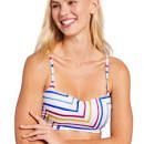 Photo 1 of 34C Women's Light Lift Square Neck Bralette Bikini Top - Shade & Shore Multi Stripe
