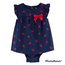 Photo 1 of Baby Girls' Ladybug Sunsuit - Just One You made by carter's Navy Newborn, Blue
