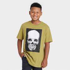 Photo 1 of Boys' Skeleton Head Short Sleeve Graphic T-Shirt - art class Lime Green M
