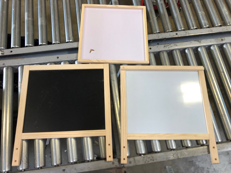 Photo 1 of Kraftic Deluxe Standing Art Easel for Kids - Toddler Drawing Chalkboard, Magnetic Whiteboard, Dry Erase Board, Paper Roll and Accessories *** ITEM HAS SOME DAMAGE ON ONE OF THE CANVASES ***