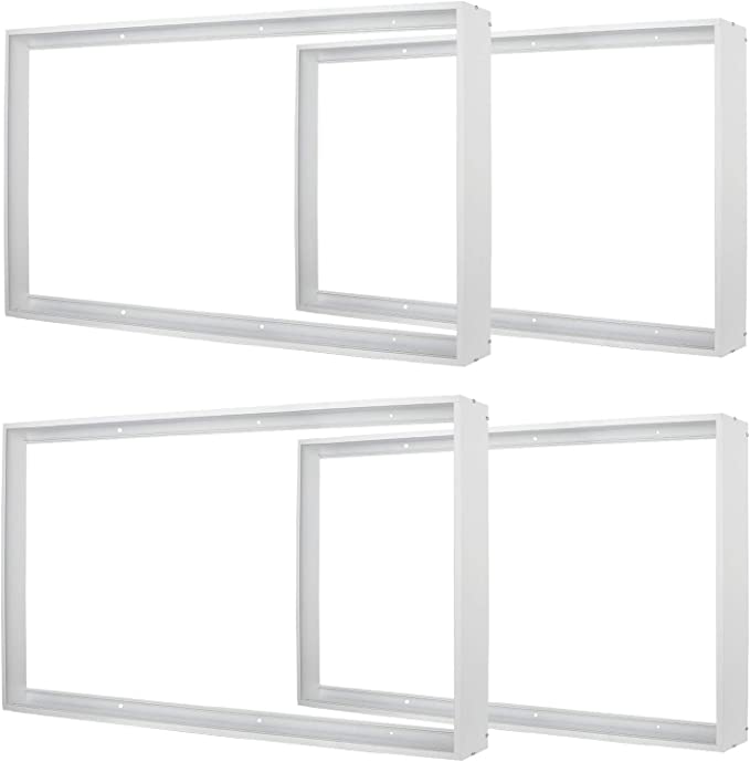 Photo 1 of 4x2FT Surface Mount Kit, Aluminium Surface Mounting Bracket Kit, 4' by 2' Surface Mount Frame LED Light, for 48"x24" LED Panel Light, Drop Ceiling Light, Edge-Lit Light Ceiling Frame Kit (Pack of 4)
