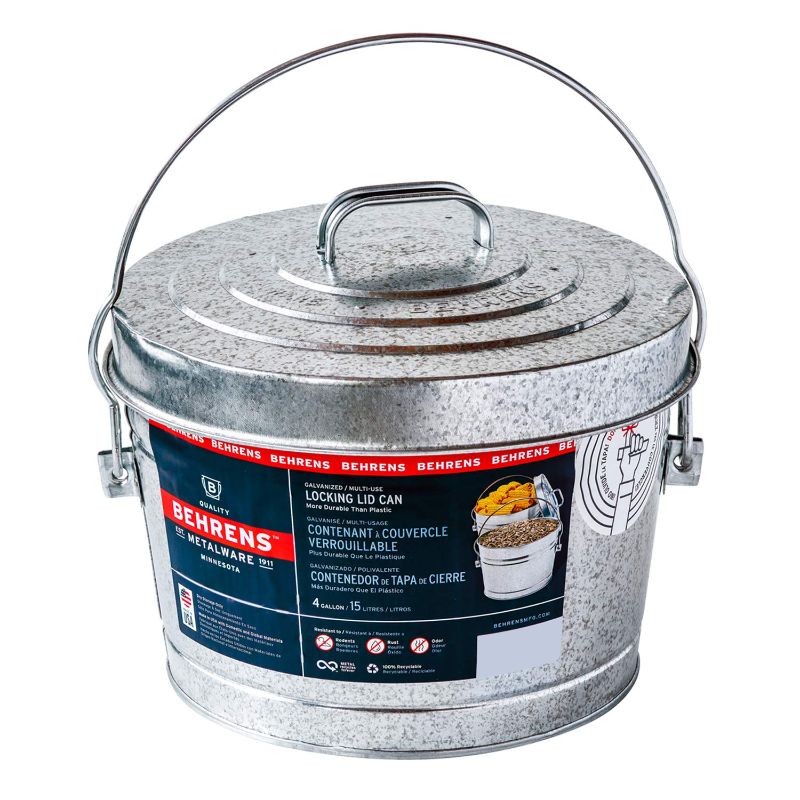 Photo 1 of Behrens Manufacturing 6104 Galvanized Steel Can, 4 Gallon, Original Version 4 Gallon 