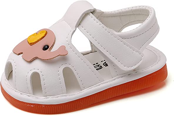 Photo 1 of SIZE 5 WILLFUN Baby Boy Girl Summer Infant Squeaky Sandals Premium Rubber Sole Closed-Toe Non-Slip Shoes Toddler First Walkers
