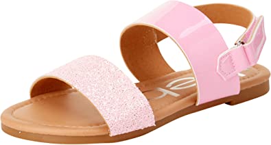 Photo 1 of bebe Girls’ Sandal – Two Strapped Patent Leatherette Glitter Sandals (Toddler/Little Kid) -- Size Unknown
