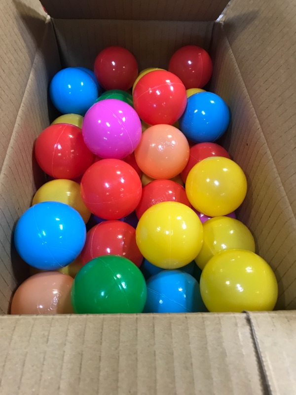 Photo 2 of Playz 50 Soft Plastic Mini Ball Pit Balls w/ 8 Vibrant Colors - Crush Proof, No Sharp Edges, Non Toxic, Phthalate & BPA Free for Baby Toddler Ball Pit, Play Tents & Tunnels Indoor & Outdoor 50 Balls with 8 Colors