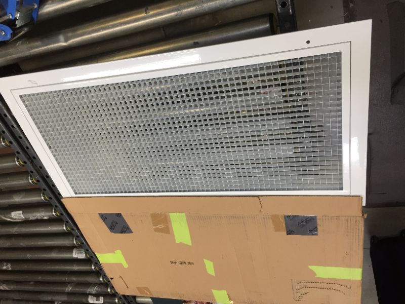 Photo 2 of 30" x 14" Cube Core Eggcrate Return Air Filter Grille for 1" Filter - Aluminum - White [Outer Dimensions: 32.5" x 16.5] 30 x 14 Return *Filter* Grille