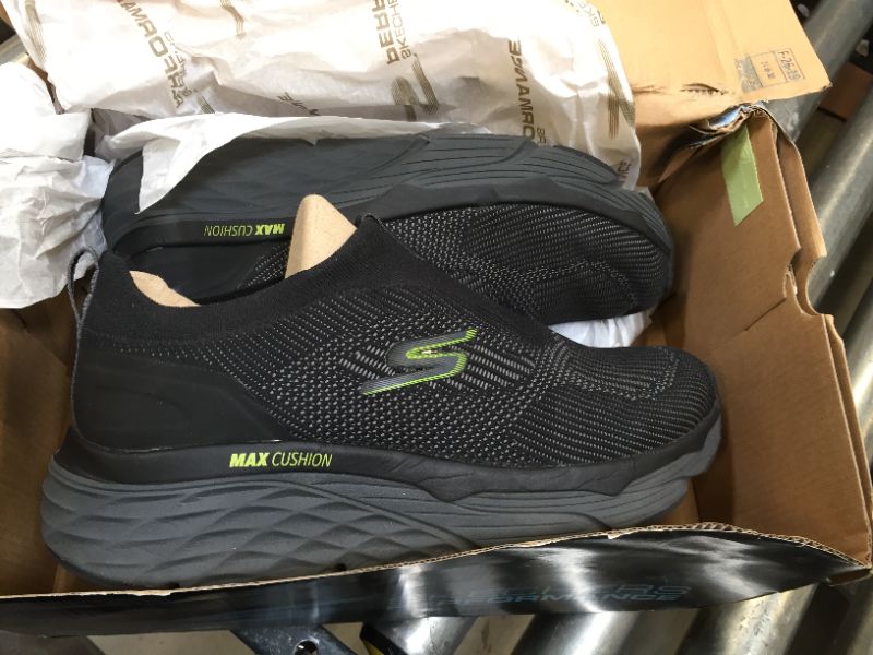 Photo 3 of Skechers Men's Max Cushioning Elite-Athletic Slip-on Running Walking Shoes with Air Cooled Foam Sneaker 11 X-Wide Black/Lime