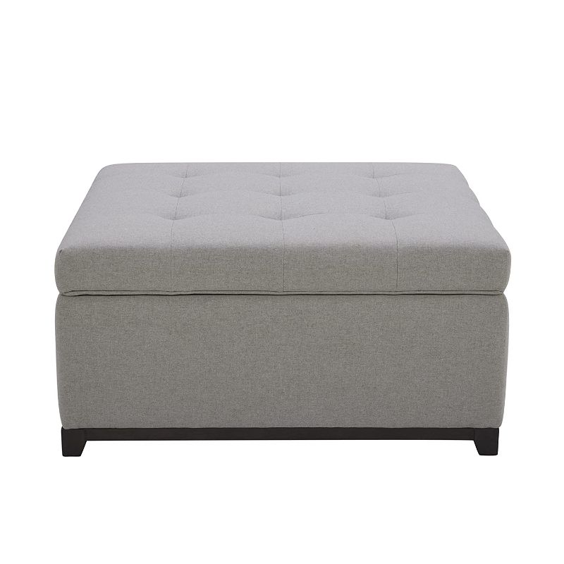 Photo 1 of Amazon Brand – Stone & Beam Tufted Square Lift-Top Storage Ottoman, 35.8''W, Light Grey --- Box Packaging Damaged, Item is New

