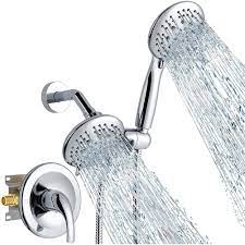 Photo 1 of 35-FUNCTION POLISHED CHROME HANDHELD SHOWER HEAD & RAIN SHOWER COMBO SET --- Box Packaging Damaged, Item is New, Item is Missing Some Hardware

