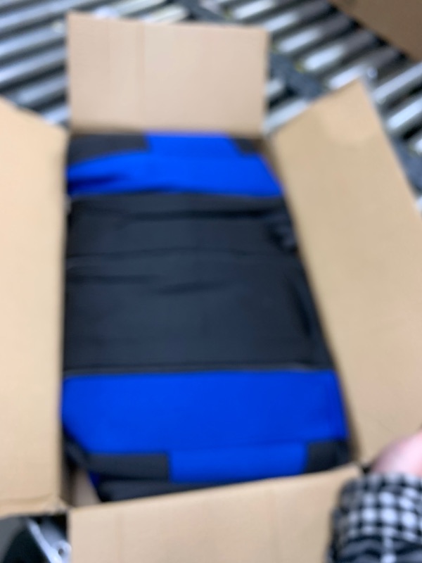 Photo 3 of carXS Seat Covers for Cars, Blue Two-Tone Car Seat Covers with Matching Back Seat Cover, Made to Fit Most Auto Truck Van SUV, Interior Car Accessories, Car Seat Cover Full Set Car Seat Covers Blue --- Box Packaging Damaged, Item is New, Item is Missing Pa