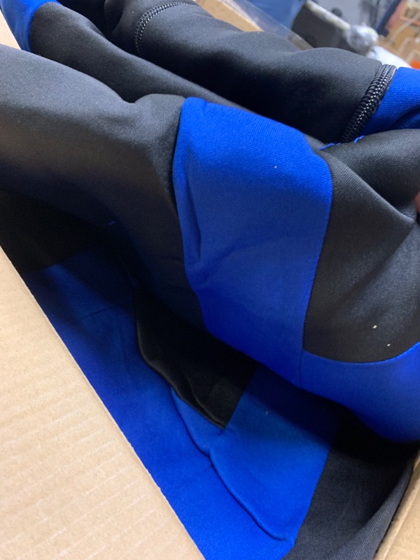 Photo 4 of carXS Seat Covers for Cars, Blue Two-Tone Car Seat Covers with Matching Back Seat Cover, Made to Fit Most Auto Truck Van SUV, Interior Car Accessories, Car Seat Cover Full Set Car Seat Covers Blue --- Box Packaging Damaged, Item is New, Item is Missing Pa