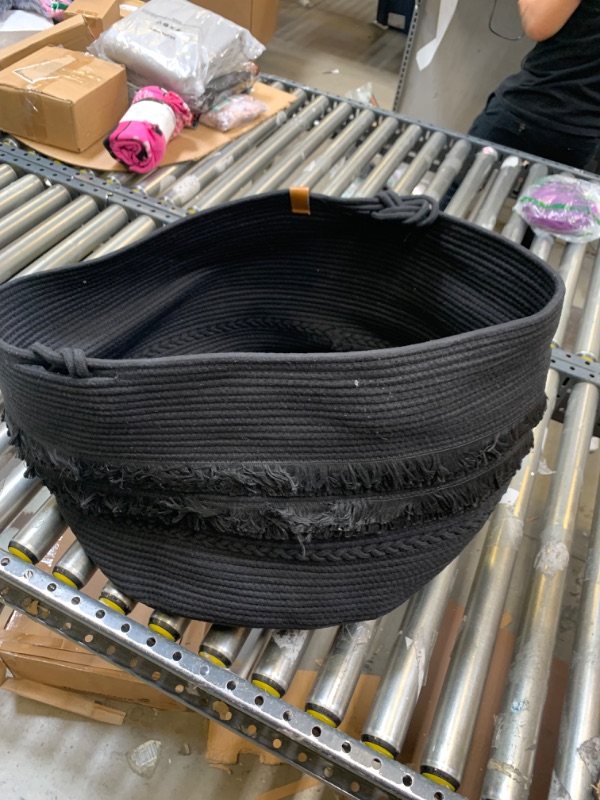 Photo 1 of 16"Tall  Black Woven Basket --- No Box Packaging, Minor Use
