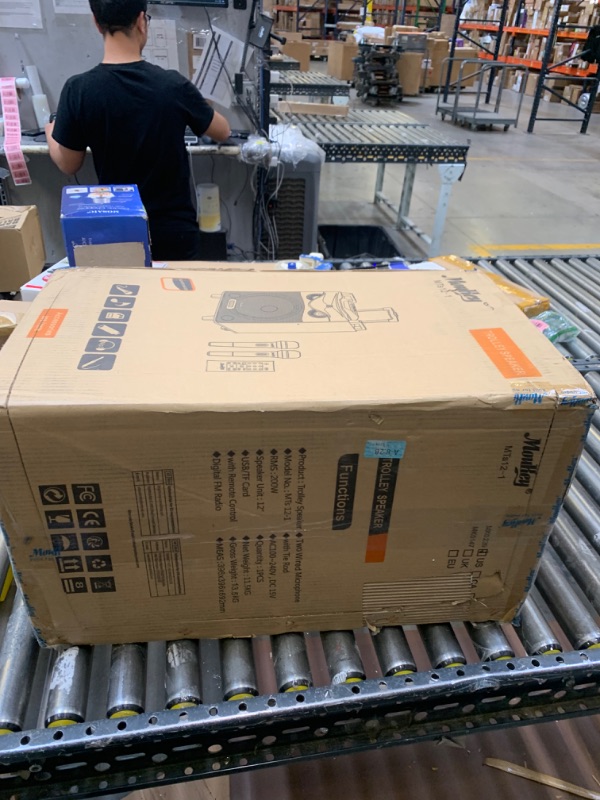 Photo 1 of Moukey Karaoke Machine, PA System with 12" Subwoofer, Portable Bluetooth Speaker with 2 Wireless Microphones, Party Lights and Echo/Treble/Bass Adjustment, Supports TWS/REC/AUX IN/MP3/USB/TF/FM --- Box Packaging Damaged, Item is New

