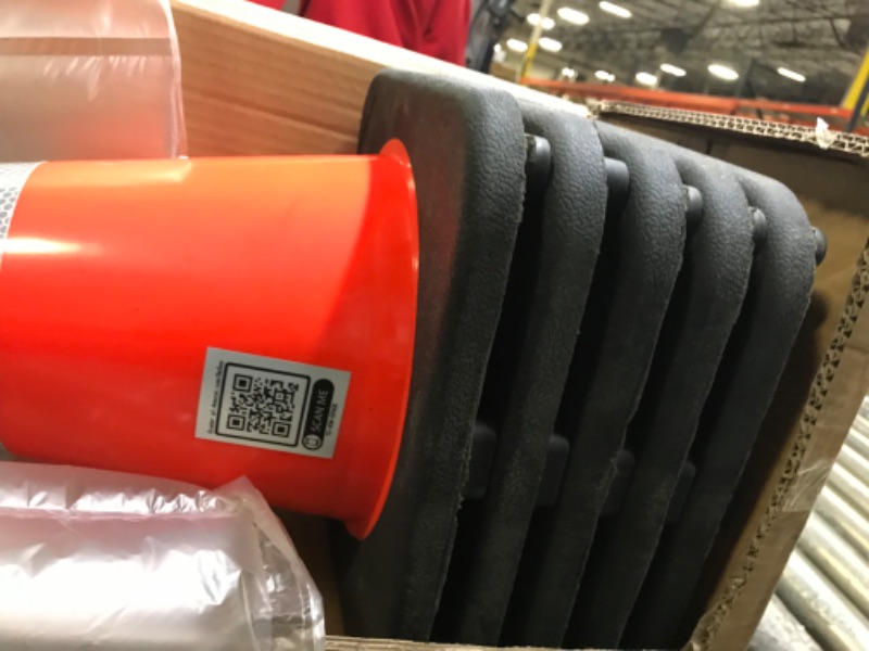 Photo 3 of (5 Cones) BESEA 18" inch Orange PVC Safety Traffic Cone Black Base Construction Road Parking Cones with 6" Reflective Collars 02_18"(5 Cones)