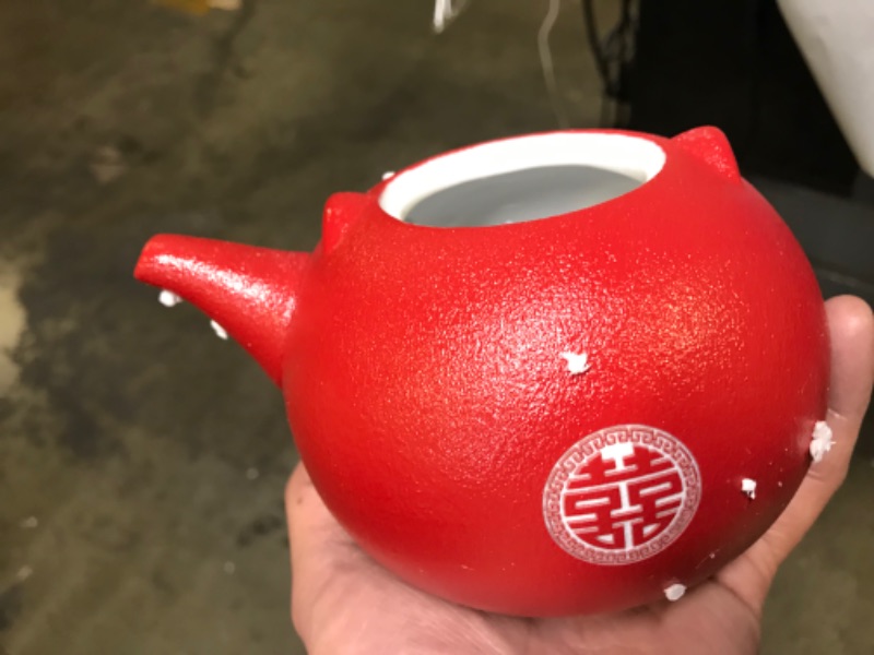 Photo 1 of red pot tea set 