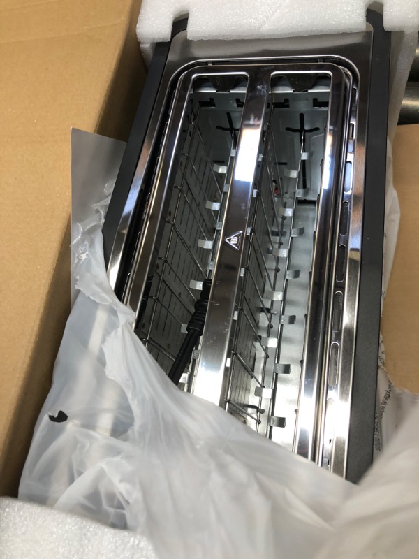 Photo 1 of Mecity 4 Slice Toaster, Long Slot Toaster With Countdown Timer, Bagel / Defrost / Reheat / Cancel Functions,Warming Rack, removable Crumb Tray, 6 Browning Settings, Extra Wide Long Slots, Stainless Steel Bread Toaster, 1300 Watts 4 Slice Stainless Steel