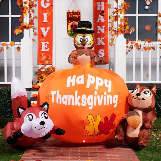 Photo 1 of 6ft Long Animal's Thanksgiving Thanksgiving Inflatable
