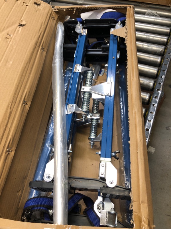 Photo 1 of 24 inch -40 inch Professional Grade Adjustable Drywall Stilts Taping Paint Stilt Aluminum Tool Stilt for Painting Painter Taping Blue 24"-40" blue