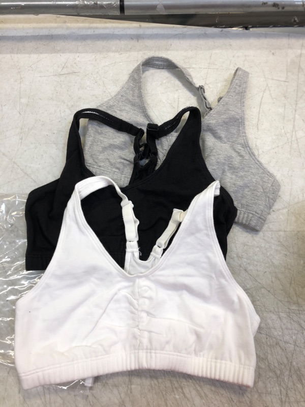 Photo 2 of Fruit of the Loom Women's Adjustable Shirred Front Racerback Sports Bra 3 White/Heather Grey/Black Hue 32
