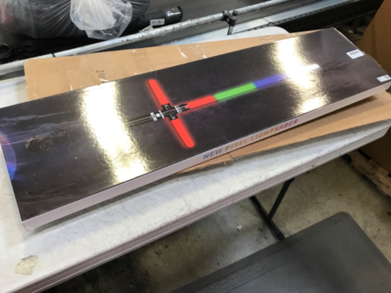 Photo 1 of Tigoola Pixel Lightsaber Star Wars Costume,Metal Hilt Smooth Swing,Force FX Heavy Dueling Light Saber,13 Colors Changeable,Battery Rechargable Toys for Kids Light Sword(Silver)