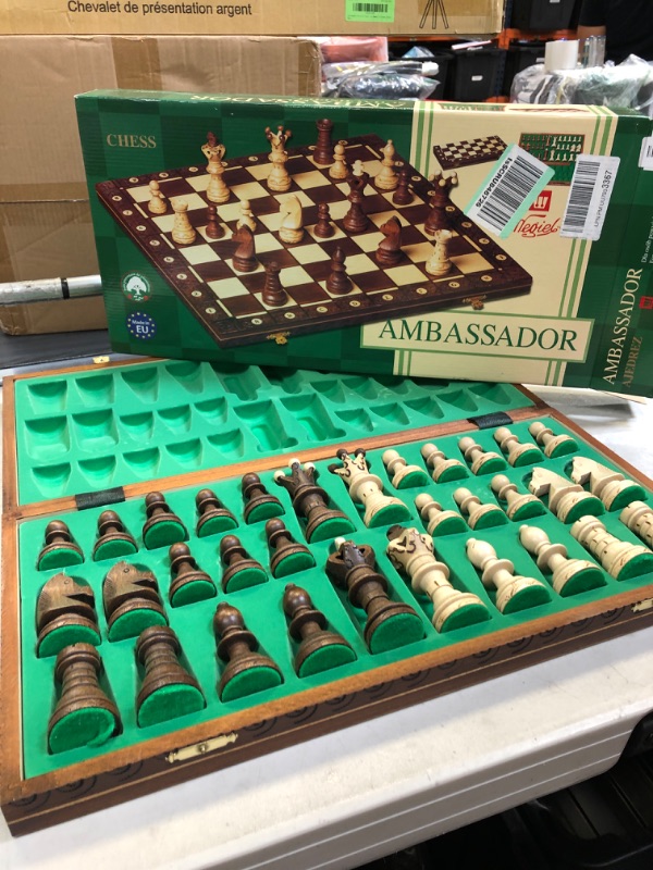 Photo 2 of Beautiful Handcrafted Wooden Chess Set with Wooden Board and Handcrafted Chess Pieces - Gift idea Products (21" (55 cm))