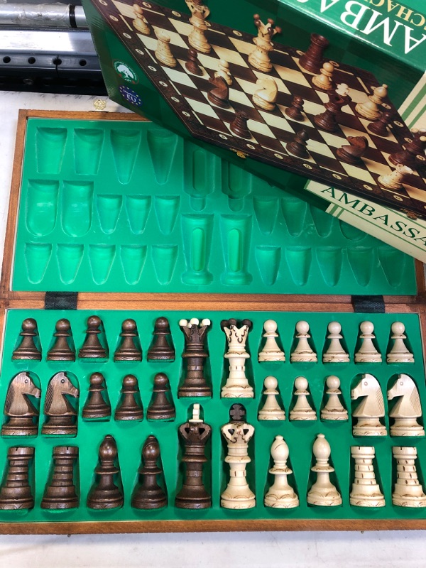 Photo 3 of Beautiful Handcrafted Wooden Chess Set with Wooden Board and Handcrafted Chess Pieces - Gift idea Products (21" (55 cm))