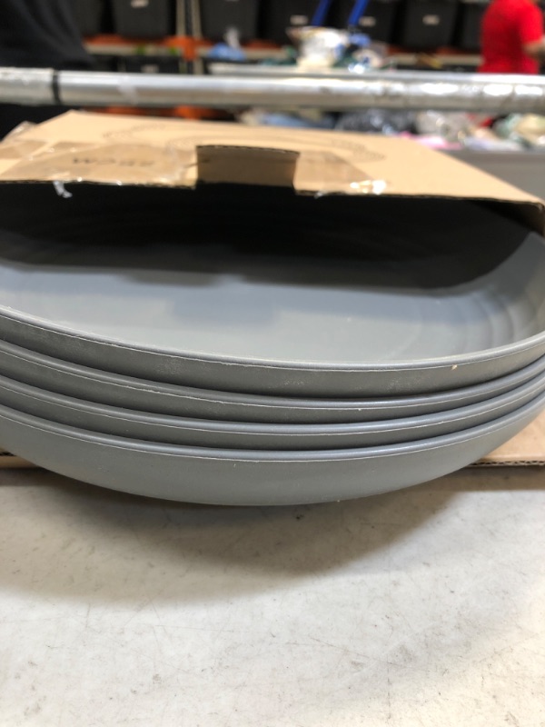 Photo 1 of 4 plastic plates gray