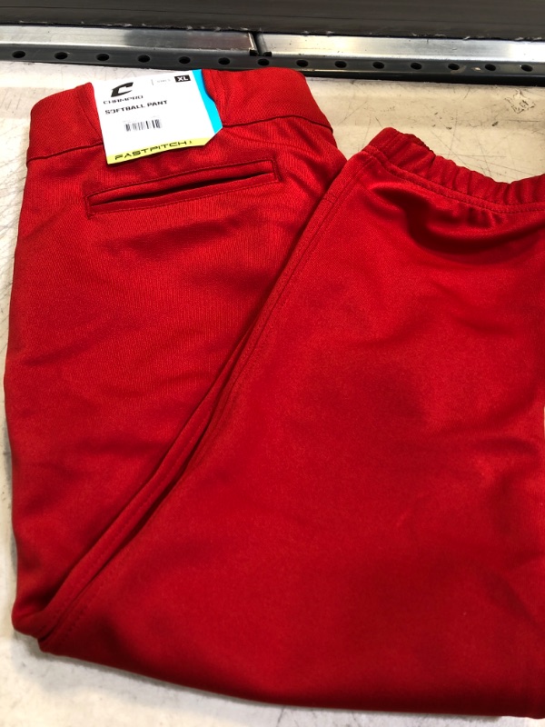 Photo 2 of CHAMPRO Girls Tournament Traditional Low-Rise Softball Pants Scarlet X-Large