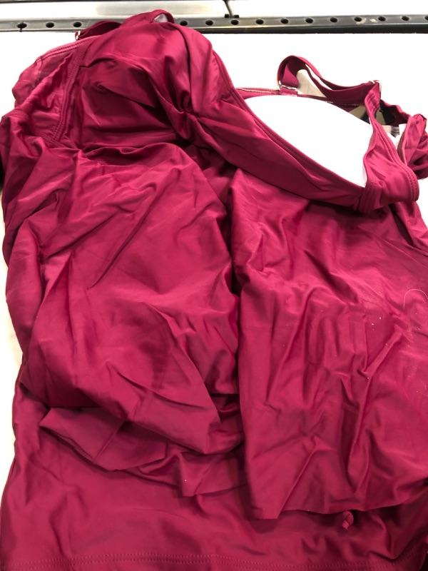 Photo 1 of Aqua Eve Women Plus Size Tankini Swimsuit Two Piece Flowy Swimdress Bathing Suits with Shorts 26 Plus Purple