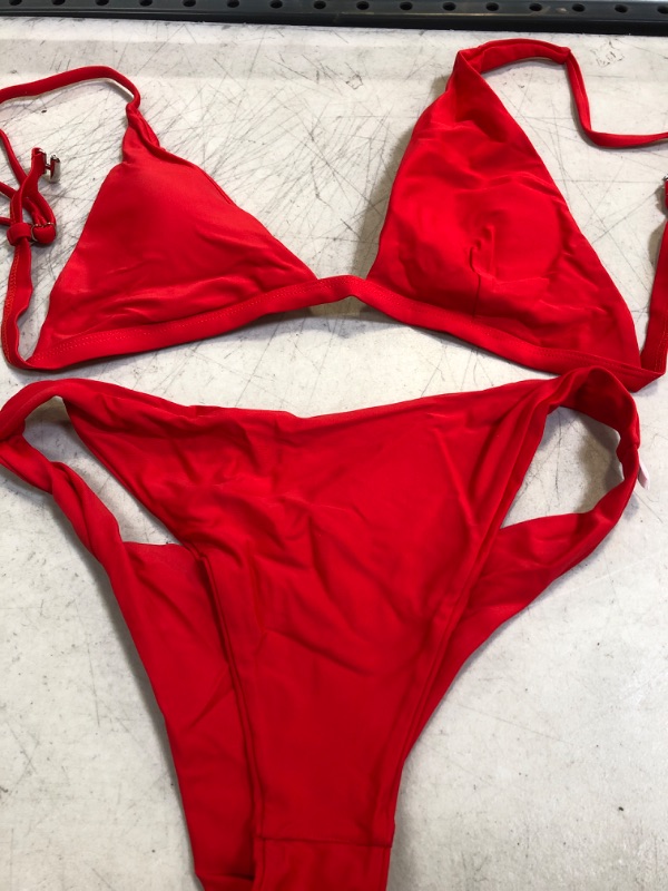 Photo 1 of Bikini Swimsuit Set 2 Piece Large Bright Red