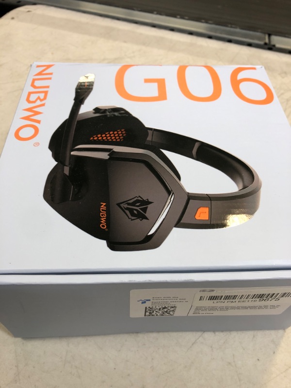 Photo 3 of NUBWO G06 Wireless Gaming Headset with Microphone for PS5, PS4, PC, Mac, 3-in-1 Gamer Headphones with Mic, 2.4GHz Wireless for Playstation Console, Bluetooth Mode for Switch, Wired Mode for Controller Orange