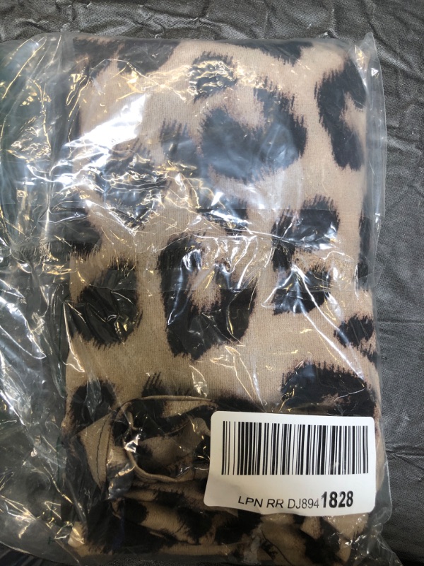 Photo 2 of SweatyRocks Women's Leopard One Shoulder Short Sleeve High Low Hem Tunic Top Blouse SIZE Medium Black Beige