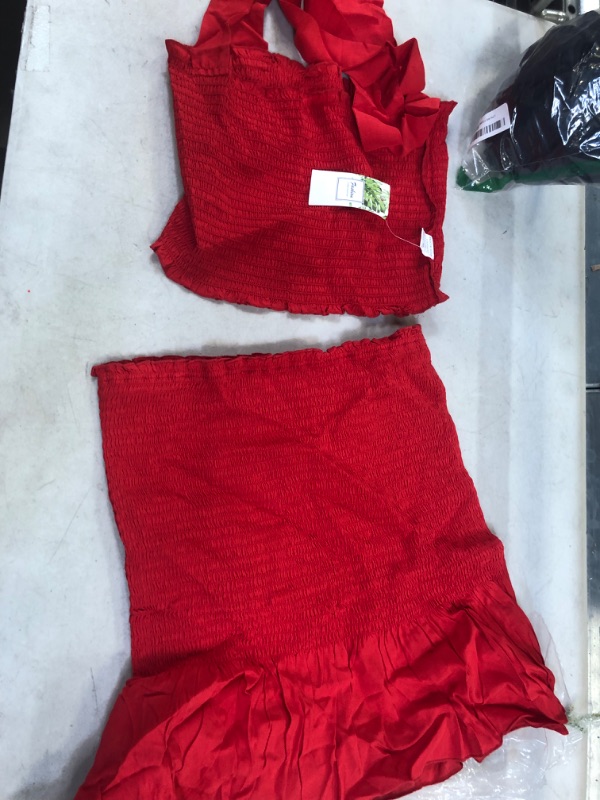 Photo 1 of 2 piece red set size large 