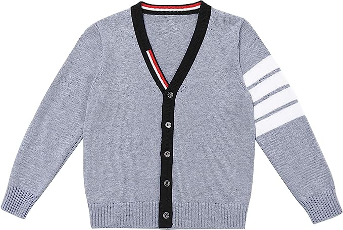 Photo 1 of Boys Cardigan Sweater Button Down V-Neck Soft Knitted Coat Kids School Uniform Outwear 12-14 YR