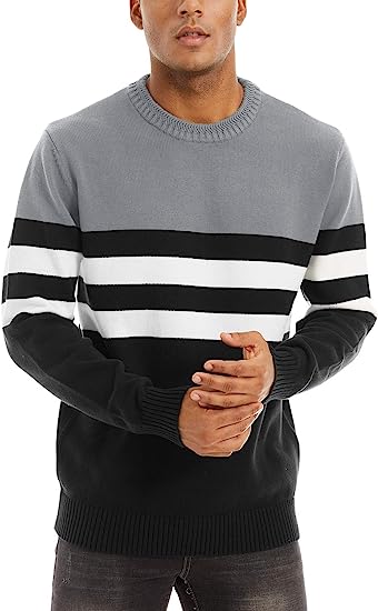 Photo 1 of CRYSULLY Men's Long Sleeve Thermal Cotton Sweater Pullover Crewneck Sweatshirt SIZE MEDIUM