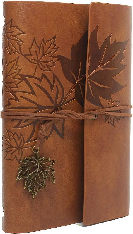 Photo 1 of  Leather Writing Journal Refillable Notebook, 80 Sheets, 160 Pages, A6 Diary Planner Sketchbook Travel Journal for Women and Men