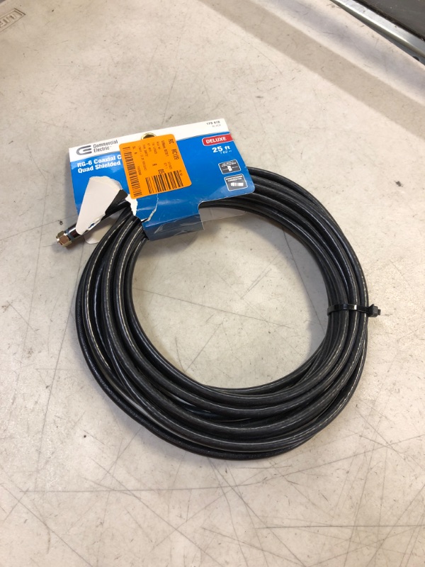 Photo 2 of Commercial Electric 25 ft. RG-6 Quad Shielded Coaxial Cable