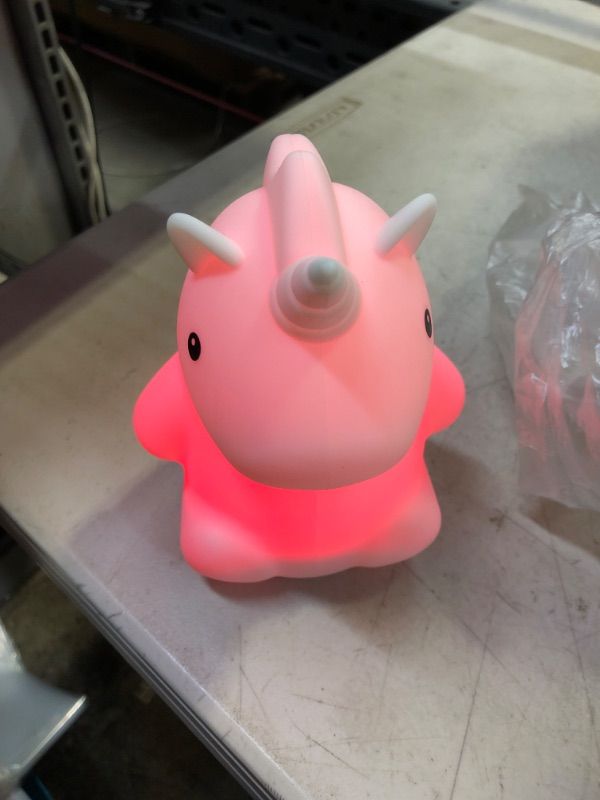 Photo 1 of Adorable Multicolor Changing Integrated LED Rechargeable Silicone Night Light for Baby and Kids Rooms (Rylie The Unicorn)