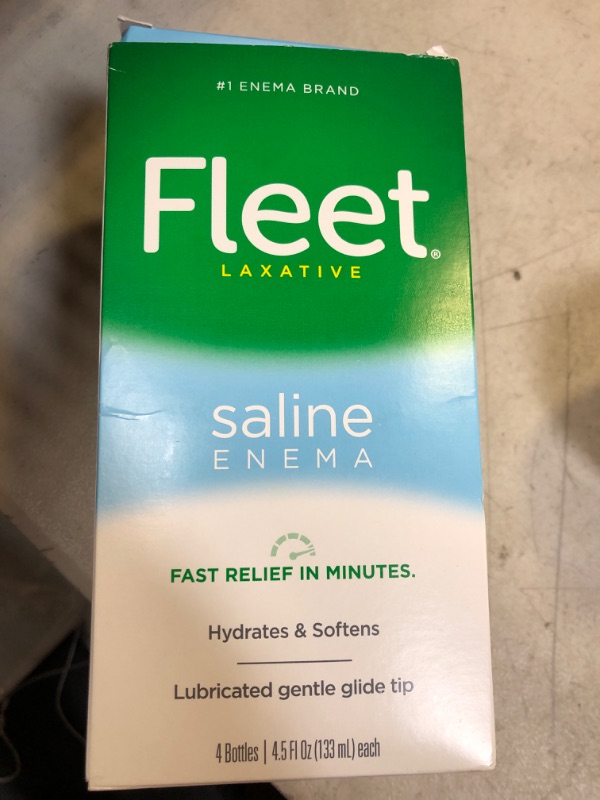 Photo 2 of Fleet Laxative Saline Enema for Adult Constipation, 4.5 fl oz, 4 Bottles, 20164 Saline Enema 4.5 Fl Oz - 4 Count (Pack of 1), 06/2025