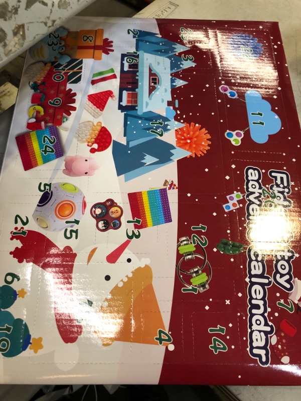 Photo 2 of Christmas Advent Calendar 2022 Fidget Toys-24 Days Countdown Advent Calendar Sensory Toys Packs for Kids Party Surprise Xmas Gifts 53Pcs