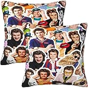 Photo 1 of 
sacjvoek Throw Pillow Covers Joe Keery Steve Harrington Pillowcase Throw Pillows Decorative Zippered Square Pillow Covers Cushion for Sofa Bedroom Office...