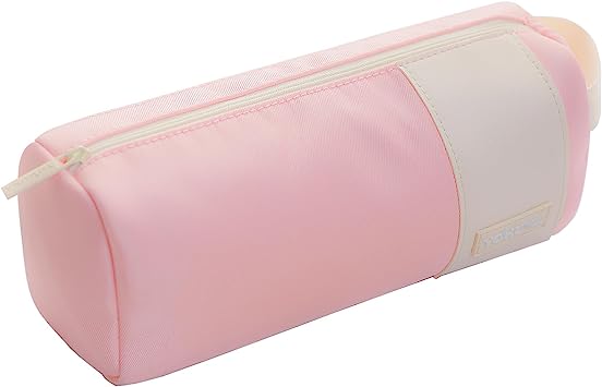 Photo 1 of YOKUMA Pencil Case, Large Capacity Aesthetic Pencil Pouch Bag for College Adults, Office Supplies Stationery Organizer, Pink