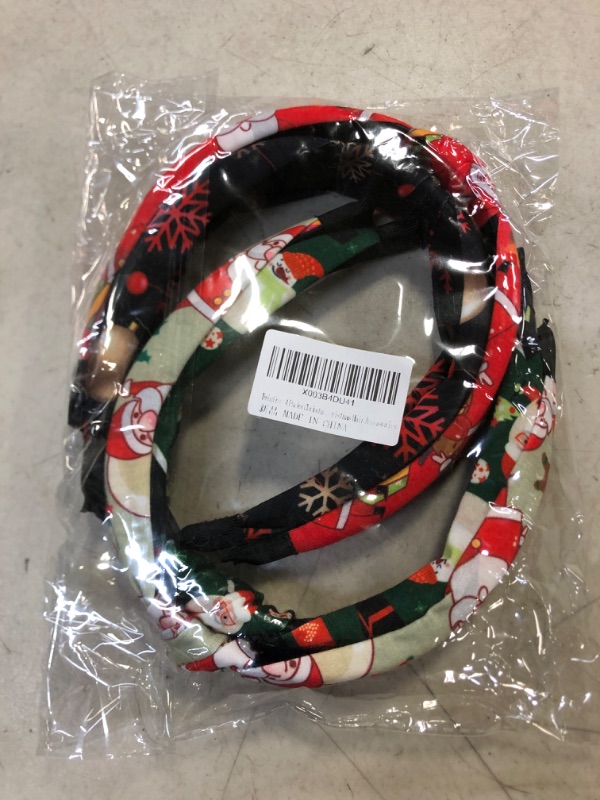 Photo 1 of  4 Packs Christmas Headbands for Women Girls Wide Turban Headband Cloth Cross Knot Headwear Christmas Hair Accessories