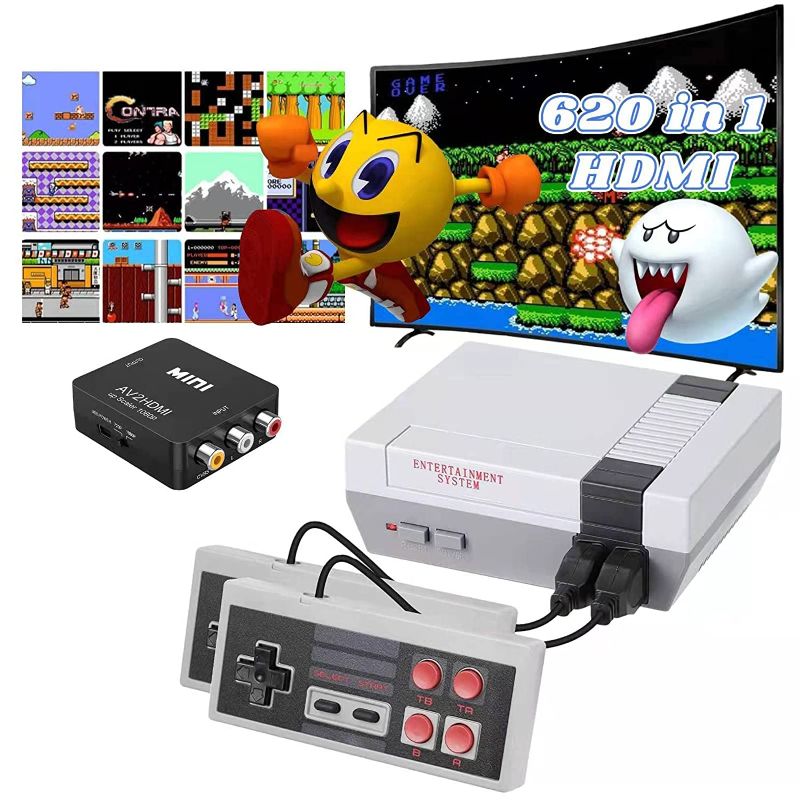 Photo 1 of Classic Mini Retro Game Console,Game System Built-in 620 Video Games And 2 Controllers,8-Bit Av and HDMI HD Output,Classic Rerto Toys Gifts for Kids.
