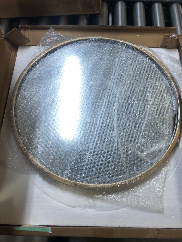 Photo 2 of 1st owned Round Wall Mirror Bronze 20 Inch -Circular Metal Framed Wall Mounted Mirror, Hanging Round Wall Mirror Modern Decorative for Entryway?Bathroom, Living Room, Bedroom