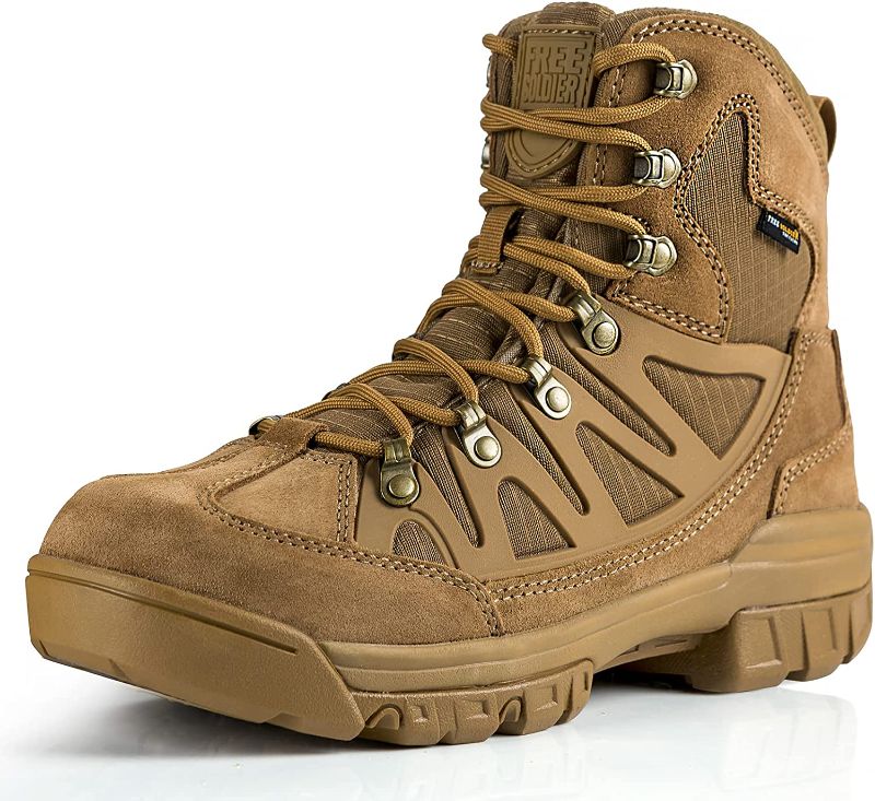 Photo 1 of FREE SOLDIER Men's Tactical Waterproof Lightweight Hiking Boots Military Combat Boots Work Boots (Size 11.5)

